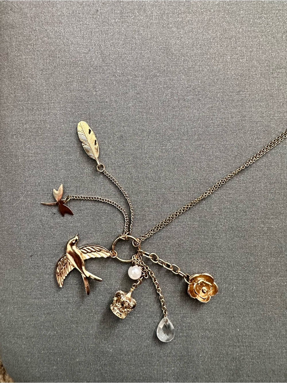 Delicate Gold-Tone Floral Pendant Necklace - Women's Jewelry - Picture 4 of 4